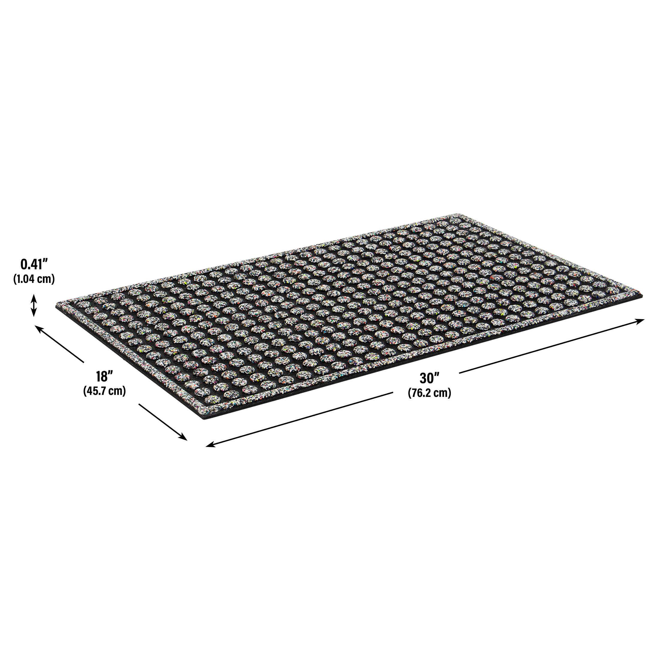 Apache Mills Black Dots Endurance Outdoor Rubber Doormat made with Nike Grind, 18" x 30"