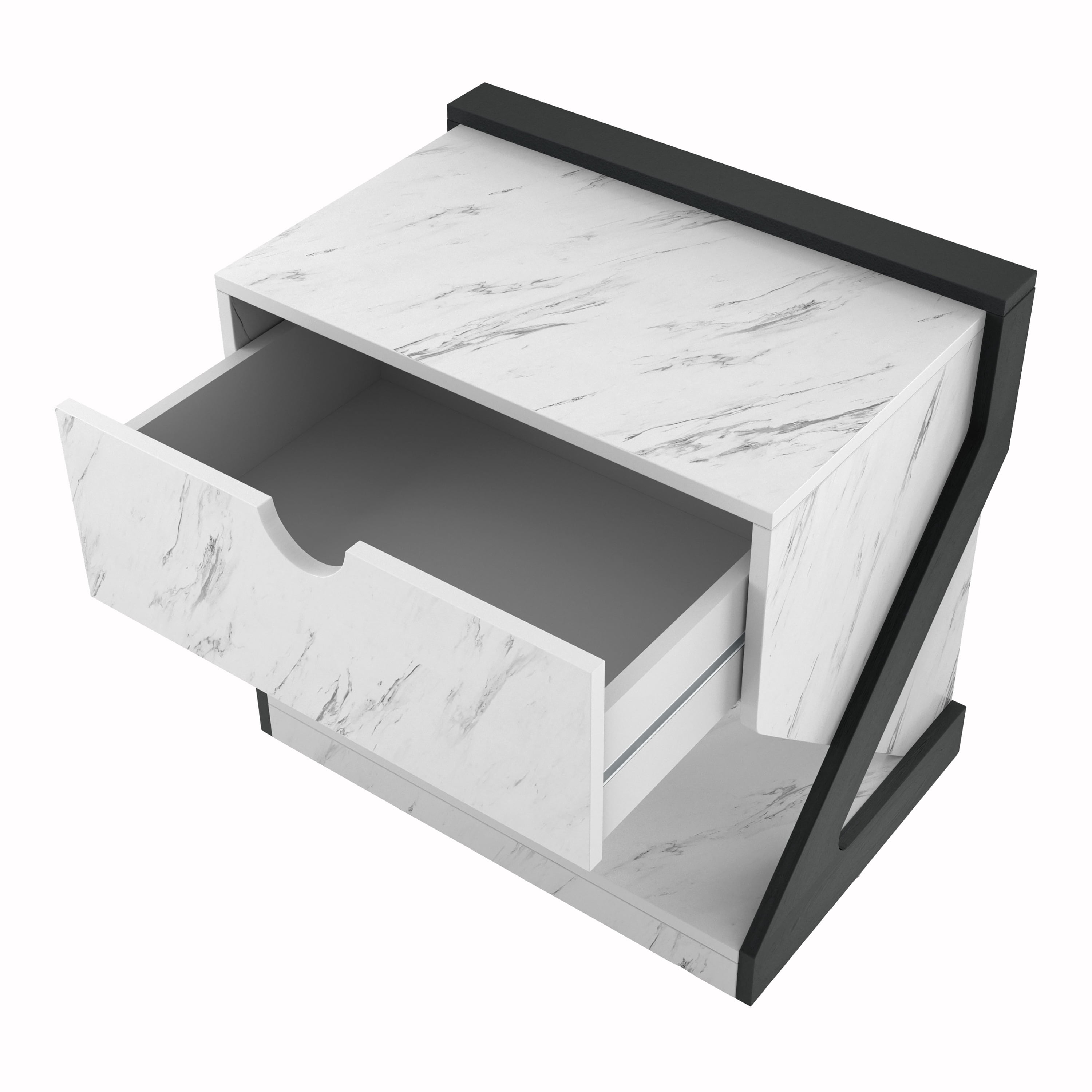 Furniture of America Tilde 1-Drawer and 1-Shelf Wood Adult Nightstand, White