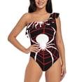 thumbnail image 2 of Picia Spider On The Web Pattern Women's One Piece Swimsuits,One Shoulder Swimwear Asymmetric ,Ruffle Monokinis Bathing Suits,High Waisted Flattering Bathing Suits-Large, 2 of 8