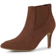 thumbnail image 1 of Unique Bargains Bottines Chelsea à Talon Aiguille Haut à Bout Pointu pour Femmes Camel (Taille 8), 1 of 7