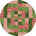 thumbnail image 1 of Ahgly Tapis Rond Lavable en Machine Intérieur Transitionnel Rouge Châtaigne, 4 Pieds Rond, 1 of 7