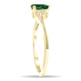 thumbnail image 3 of SZUL Women's Pear Shaped Emerald and Diamond Tierra Ring in 10K Yellow Gold, 3 of 5