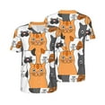 Daiia Funny Cats Mens Baseball Jersey Button Down Shirts Short Sleeve