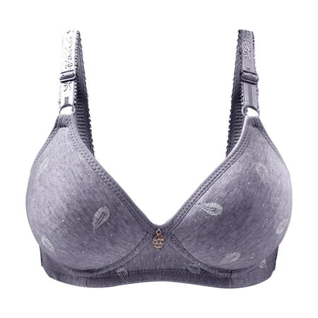 Audhol Women s Minimizer Bras Laceless Ring Comfortable Breathability Underwear Large Size Brater Buckle Female Bra Deep V Neck Vest Bralette Wireless Seamless Bra Plus Size Bras for Women Blue 40