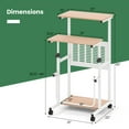 thumbnail image 3 of Costway Adjustable Standing Desk with Footrest Mesh Panel Lockable Wheels Sit Home Office, 3 of 10