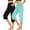 Mint Green, variant on ZZwxWA 2PCS Solid Elastic Waist Pocket Cropped Pants Casual Stretchy Stylish Pants for Spring Summer Women's Clothing Holiday Saving