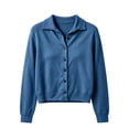 thumbnail image 3 of Perfectbot Women's Collared Button-Down Cardigan Long Sleeve Knit Jacket Top with Ribbed Trim, 3 of 5