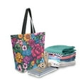 thumbnail image 2 of FORMRS Womens Canvas Tote Bag with Zipper Inner Pocket Shoulder Handbag, Charming Floral Pattern, 2 of 7