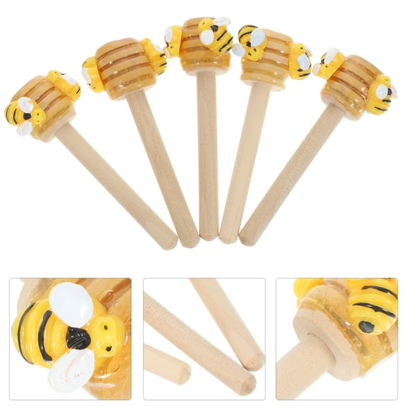 WHAMVOX 5 Pcs Centerpieces Bee Decoration Stick Fake Honey Decoration 8.20X3.30X2.30CM