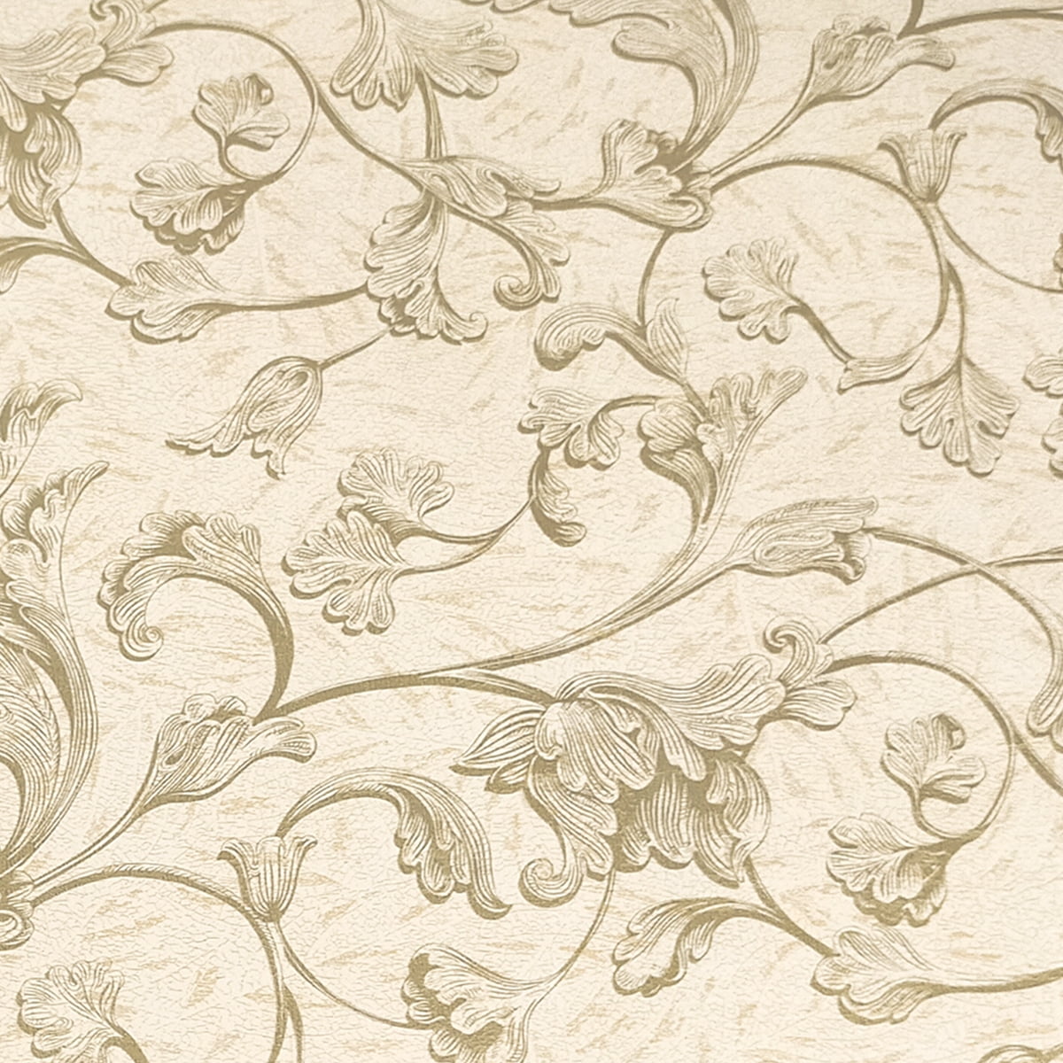 Dundee Deco Peel and Stick Self Adhesive Wallpaper Floral Brown, Beige Vines, 18 ft x 24 in