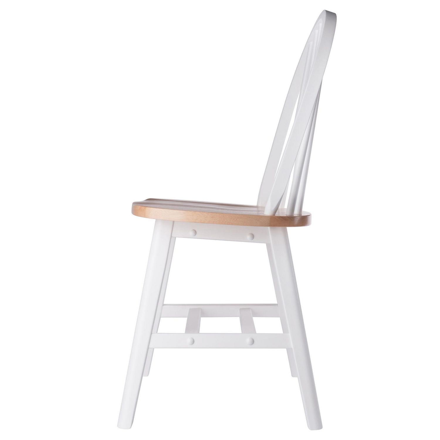 Windsor 2pc Chair Set, Natural and White