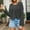 Black, variant on Crunowin Women's Fashion Sweater, Solid Color Crewneck Long Sleeve Hollow Out Knitted Casual Pullover Tops Black S