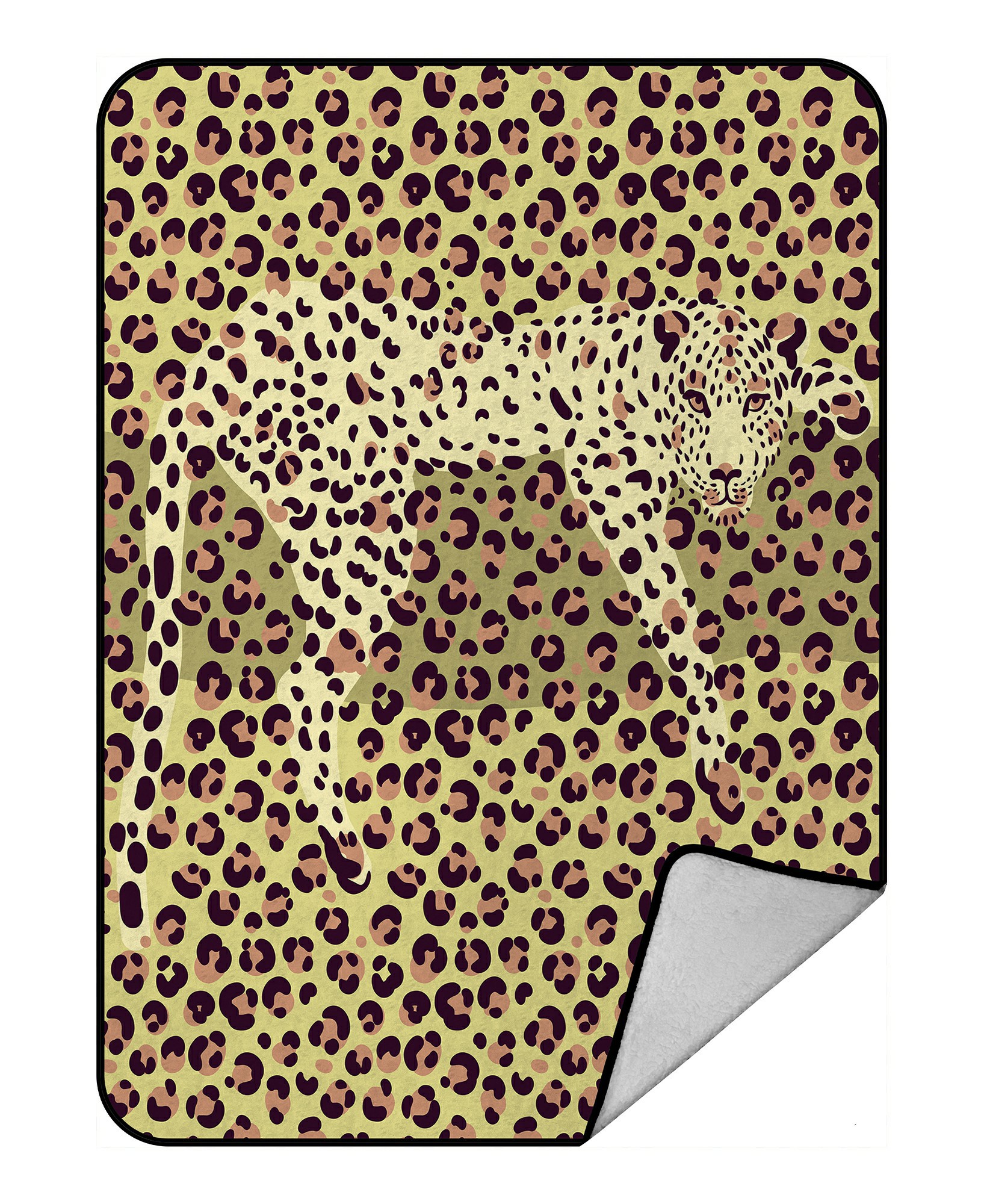 ABPHQTO Leopard Print Silhouette Of The Leopard Fleece Blanket Fleece