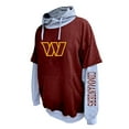 thumbnail image 2 of Men's Fanatics Burgundy/Heather Gray Washington Commanders Big & Tall Twofer Pullover Hoodie, 2 of 3