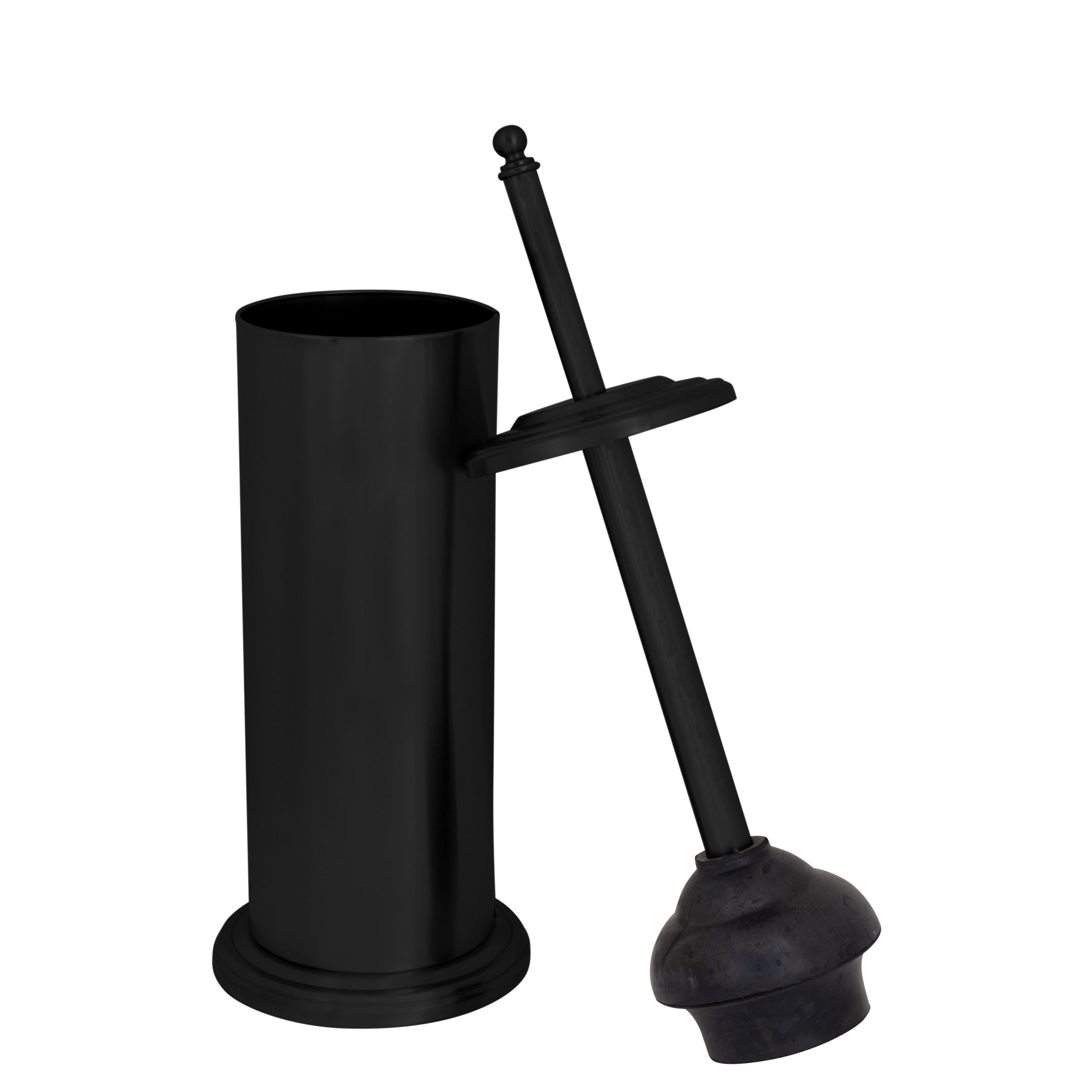 Bath Bliss 3 Piece Deluxe Bathroom Toilet Brush and Plunger Set in Matte Black