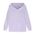thumbnail image 6 of Ruyang Girls Fleece Pullover Sweatshirt Oversized Fuzzy Hoodies Kids Fall Winter Warm Plain Hooded Sweatshirts Pocket, 6 of 8