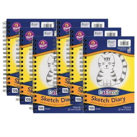 UPC: 0194629107513 | Dixon Ticonderoga PAC2350-6 100 Sheets Lightweight Sketch Book – 9 x 6 in. – 6 Each