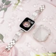 thumbnail image 3 of Diamond Watch Band and Case Compatible With Apple Watch Band 46mm 45mm 44mm 42mm 41mm 40mm Dressy Stainless Steel Watch Bracelet for Apple Watch Series 10/9/8/7/6/5/4/3/2/1 SE/SE2, 3 of 6