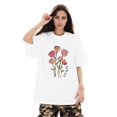 thumbnail image 5 of PYL Women's Tops Floral Print Short Sleeve Round Neck Graphic Tees S-2XL T-Shirts Blouses Tops, 5 of 6