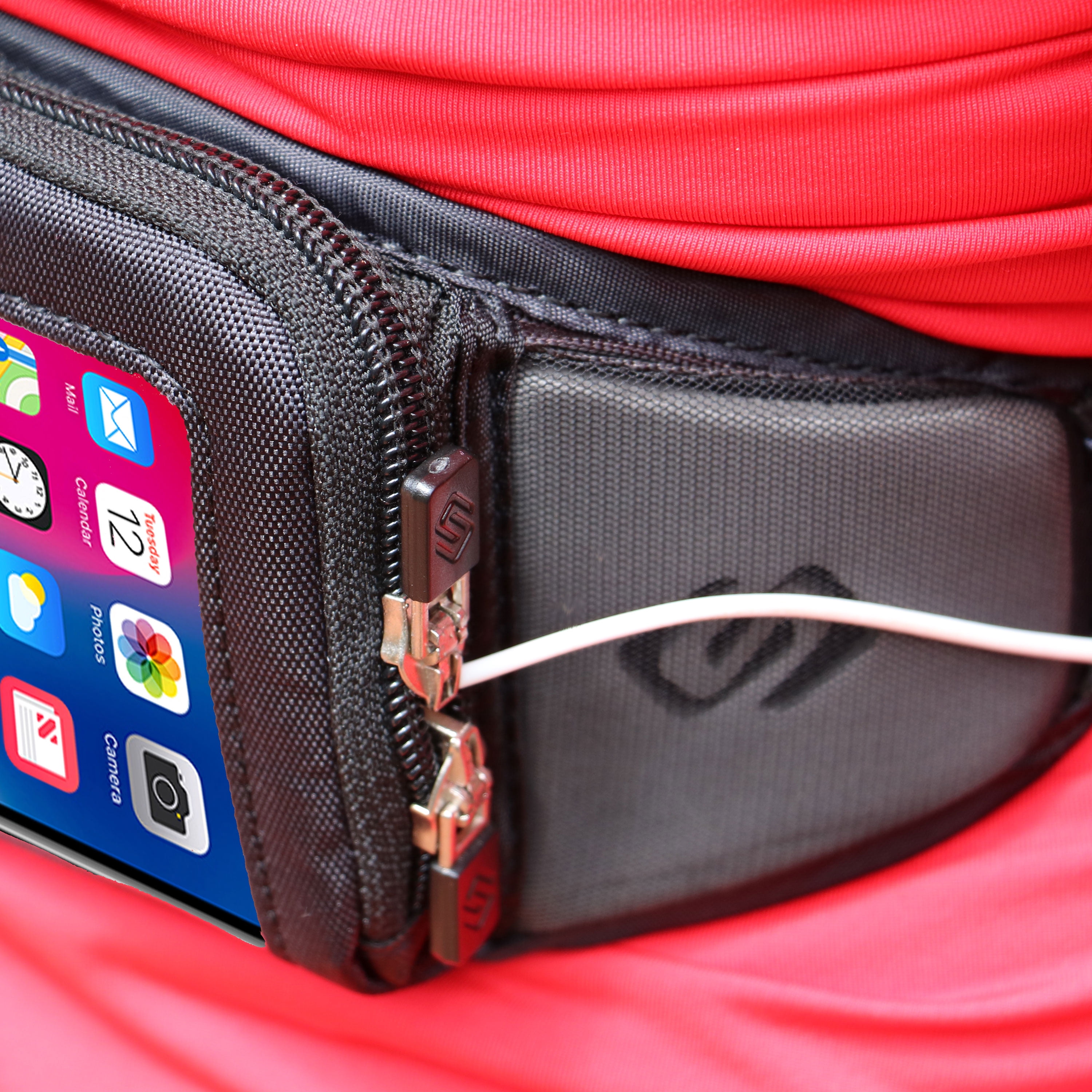 Sporteer Kinetic K1 No-Bounce Running Belt – Universal Workout Waist Pack for Large Cell Phones (iPhone 17/16/15 Pro Max, Galaxy S25 Ultra, Pixel) – Sweat-Proof Running Pouch with Touch Screen Access