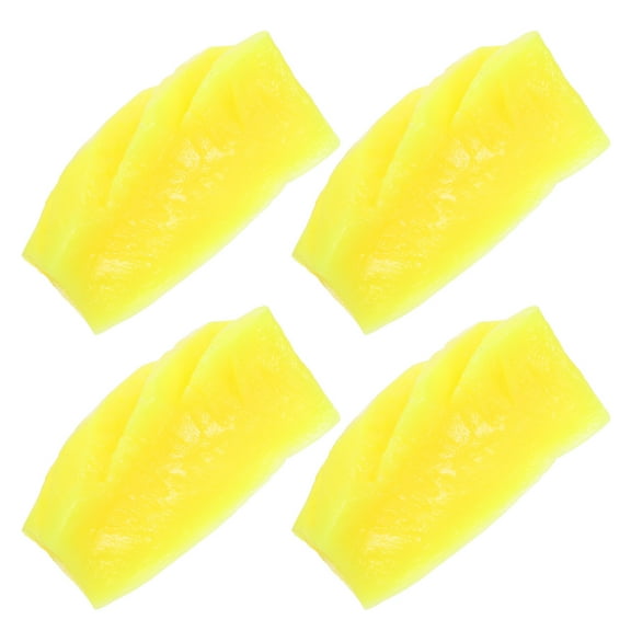 OUNONA 4Pcs Hawaii Centerpiece Decoration Realistic Pineapple Slices PVC Display for Photographers