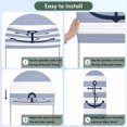 thumbnail image 5 of Blue White Striped Arch Backdrop Cover,Spandex Fitted Wedding Arch Cover,Navy Blue Beach Nautical Anchor Ocean Coastal Round Top Stand Covers for Birthday Ceremony Bridal Shower Party Decor 4x1.65 Ft, 5 of 9
