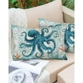 thumbnail image 6 of Teal Nautical Beach Starfish Vintage Throw Pillow Cover, Pillowcase Protectors with Zipper, Breathable Decorative Lumbar Pillow Case Cover, Pillow Shams for Couch Sofa 16x24Inch, 6 of 7