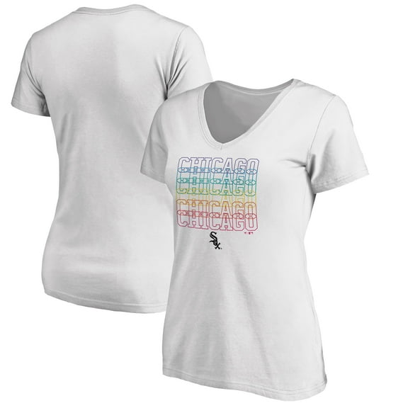 Women's White Chicago White Sox City Pride V-Neck T-Shirt