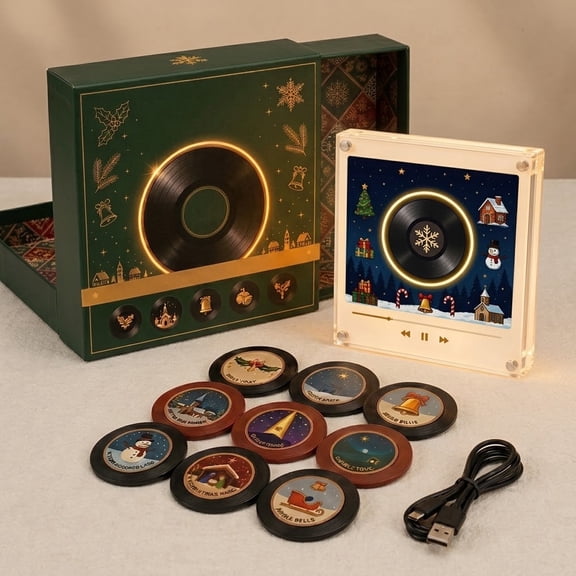 Jingle Vinyl Player Fridge Record NFC Magnetic Music Box Mini Magnets for Refrigerator