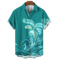thumbnail image 3 of Camisetas con gráficos de olas del océano para hombres, ropa de surf 3D, camisas hawaianas de playa, camisetas de manga corta Y2K, ropa vintage, blusa con solapa, 3 of 5