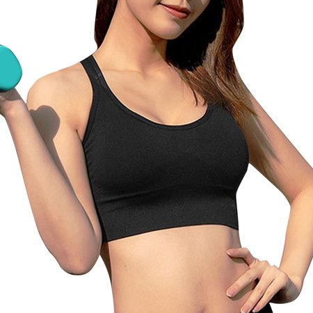 

Rumida Sports Bra for Women Running Workout Back Zipper Sports Bra Back Zipper Sports Bra Removable Padded Women Running Workout Sports Bra L Black
