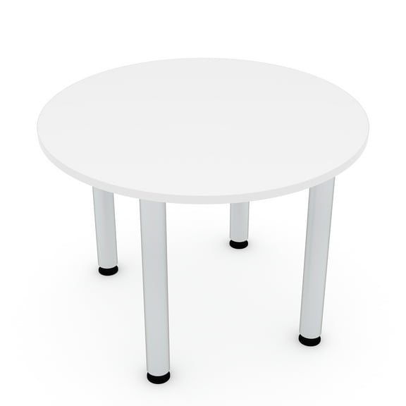 42" Small Round Table Metal Post Legs Conference Room Breakroom