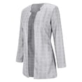 thumbnail image 3 of Pyhlmscde Women's Herringbone Open Front Business Jacket Casual Long Sleeve Notch Lapel Overcoats, womens blazers for work casual, plus size blazers for curvy women, womens blazers dressy casual, 3 of 6