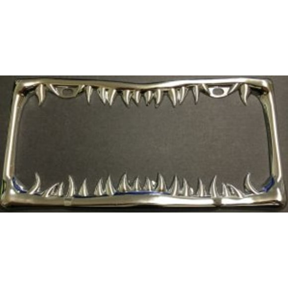 Shark Tooth License Plate Frame Free Screw Caps with this Frame