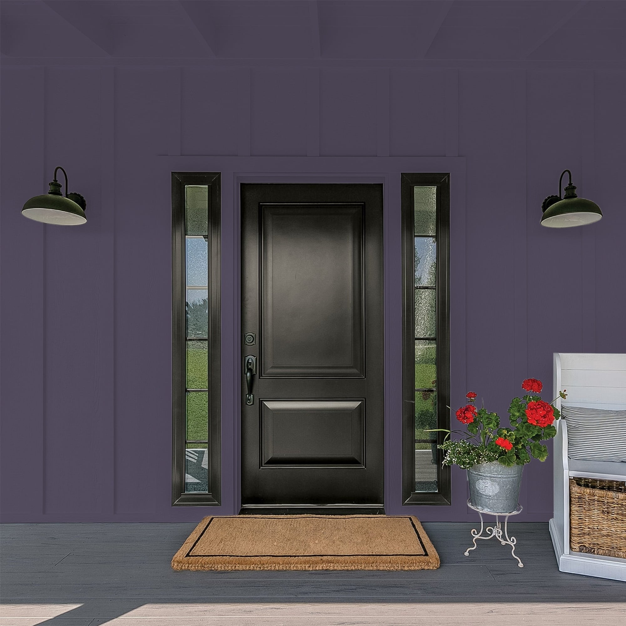 Glidden One Coat Blackberry / Purple Flat Exterior Paint with Primer, 1 Gallon