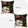 thumbnail image 3 of YFYANG Square Velvet Decorative Throw Pillow, 16"x16" Vintage Flower Bird Pattern Pattern Sofa Bed Cushion Pillows, 3 of 7