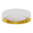thumbnail image 1 of Dainolite Modern 1-Light 14W Fabric Flush Mount Light in White/Gold, 1 of 1