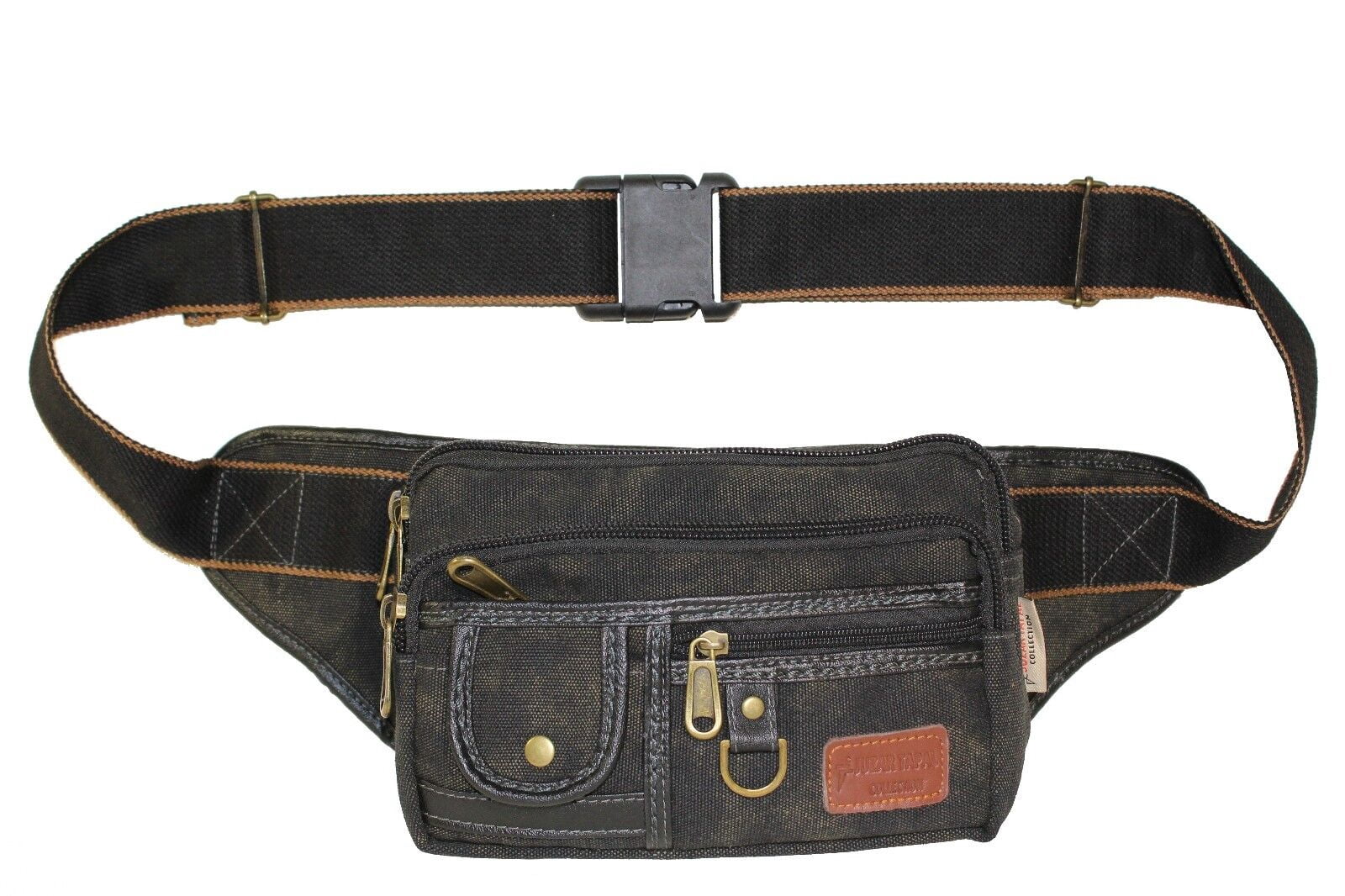 Canvas Army Fanny Pack Big & Tall Travel Hip Pouch Moon Belly Purse - Large