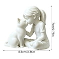 thumbnail image 5 of KGJQ 3D Printed Girl and Cat Statue, Cute Girl with Kitty Figurine Resin Desktop Decor, Modern Art Sculpture Ornament for Home Office Shelf Table Centerpiece, Unique Aesthetic Gift for Women Girls, 5 of 8