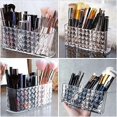 thumbnail image 4 of Transparent Pen Holder 3 Compartments Makeup Brush Holder Cosmetic Brushes Storage Pot, 4 of 5