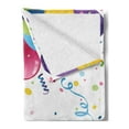 thumbnail image 2 of Party Soft Flannel Fleece Throw Blanket, Enjoyment Fun Entertainment Theme Vivid Colorful Objects with Abstract Elements, Cozy Plush for Indoor and Outdoor Use, 50" x 60", Multicolor, by Ambesonne, 2 of 5
