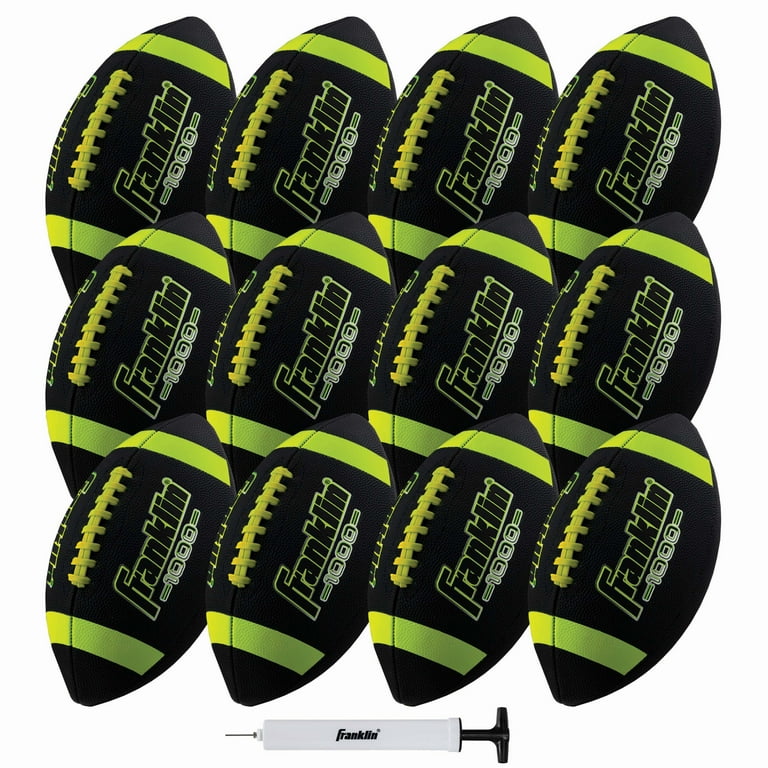 Franklin Sports Junior Footballs - Extra Grip 1000 - Black/Lime