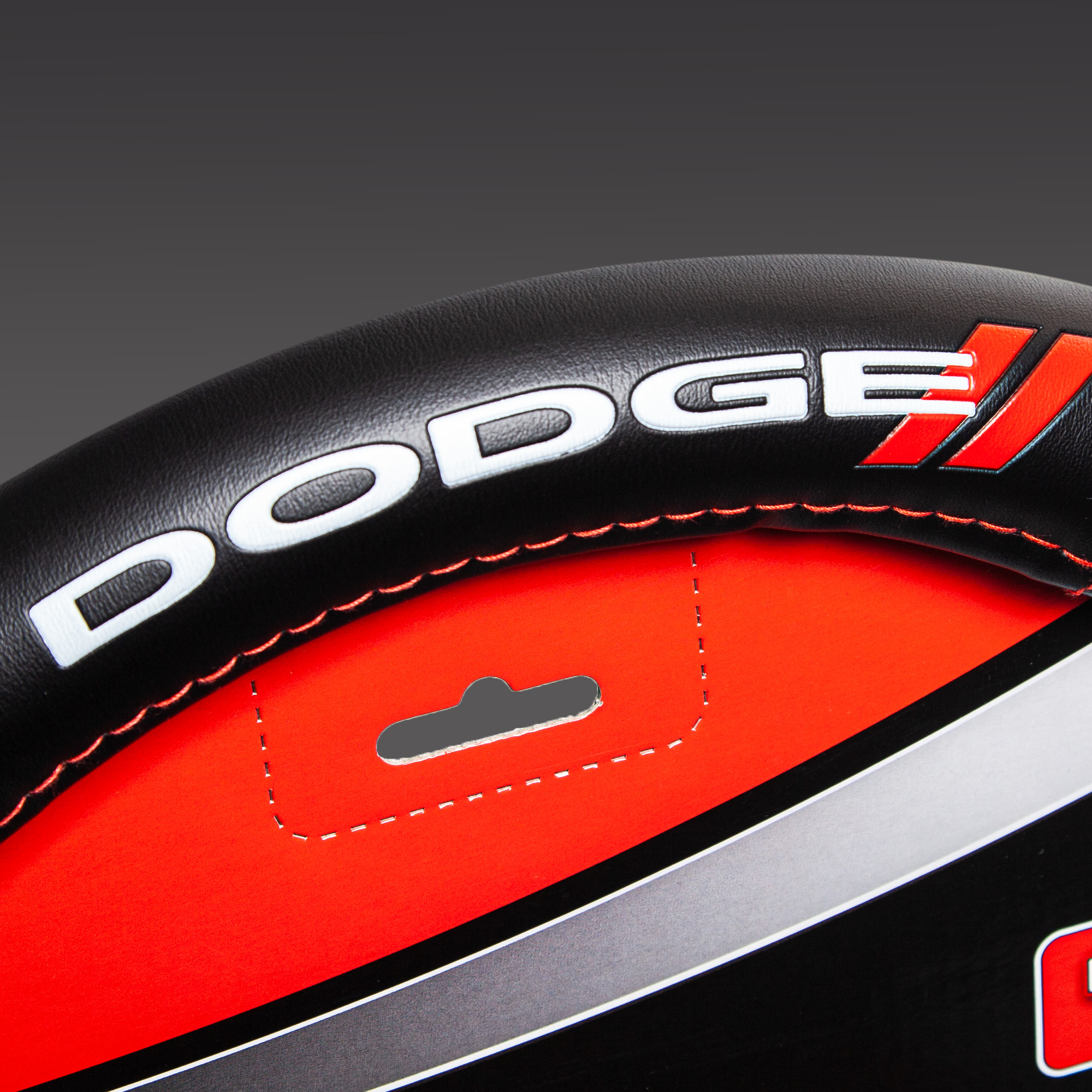 Plasticolor Dodge Deluxe Series Universal Steering Wheel Cover, Black & Red, 1 Pc, 1 lb