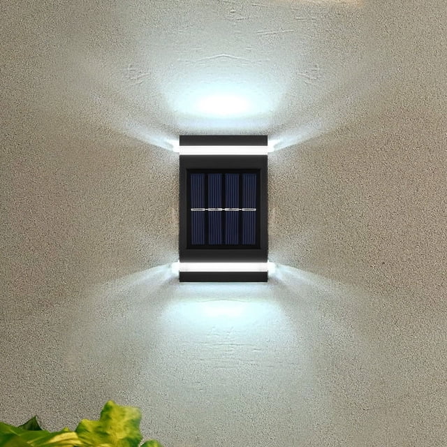 Lámpara de pared con bañador de pared solar para exteriores, lámpara de jardín impermeable, lámpara de pared exterior para villa, lámpara de pared para terraza y jardín al aire libre