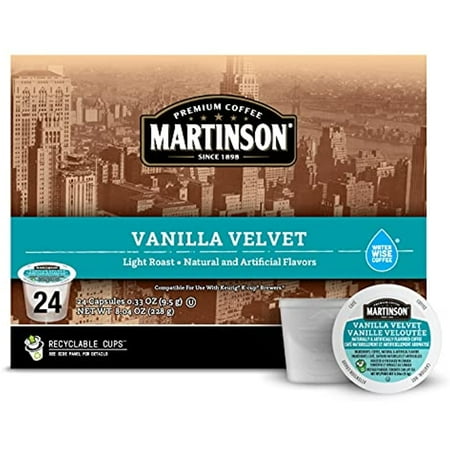 Martinson Single Serve Coffee Capsules, Vanilla Velvet, Compatible With Keurig K-Cup Brewers, 24 Count