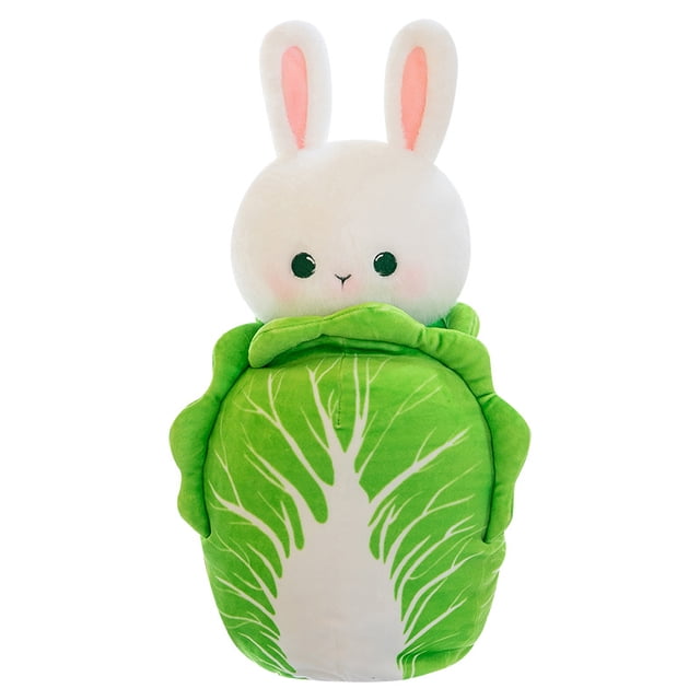 Muñeco de peluche con forma de conejo de peluche, 42 cm, diseño de rabino blanco suave
