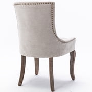 HSUNNS Upholstered Thickened Fabric Dining Chairs Set of 2, Solid Wood Contemporary Kitchen Chairs for Dining Room, Accent Chairs with Nail Head Decor, Beige