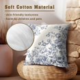 thumbnail image 4 of Blue White Flowers Pillow Covers 20x20 Inch, Set of 2 Vintage Floral Chinoiserie Style Decorative Throw Pillowcases Square Cushion Cover for Couch Sofa Bed Farmhouse Home Decor, 4 of 4