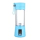 thumbnail image 1 of Licuadora portátil eléctrica, tamaño personal, vaso exprimidor para batidos y licuados, con seis cuchillas, para deportes, viajes y actividades al aire libre, color azul, 1 of 5