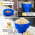 thumbnail image 3 of The Original Hotpop Microwave Popcorn Popper, Silicone Popcorn Maker, Collapsible Bowl BPA-Free and Dishwasher Safe- 20 Colors Available (Blue), 3 of 6